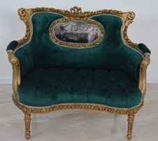 Zámecké řezbované sofa - čalouněné - mini